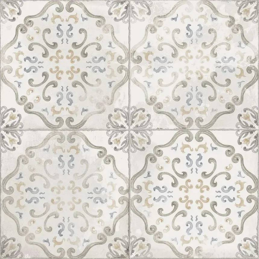 Керамогранит 58x58 10мм Alice White Glossy Rect полированная бежевый El Molino