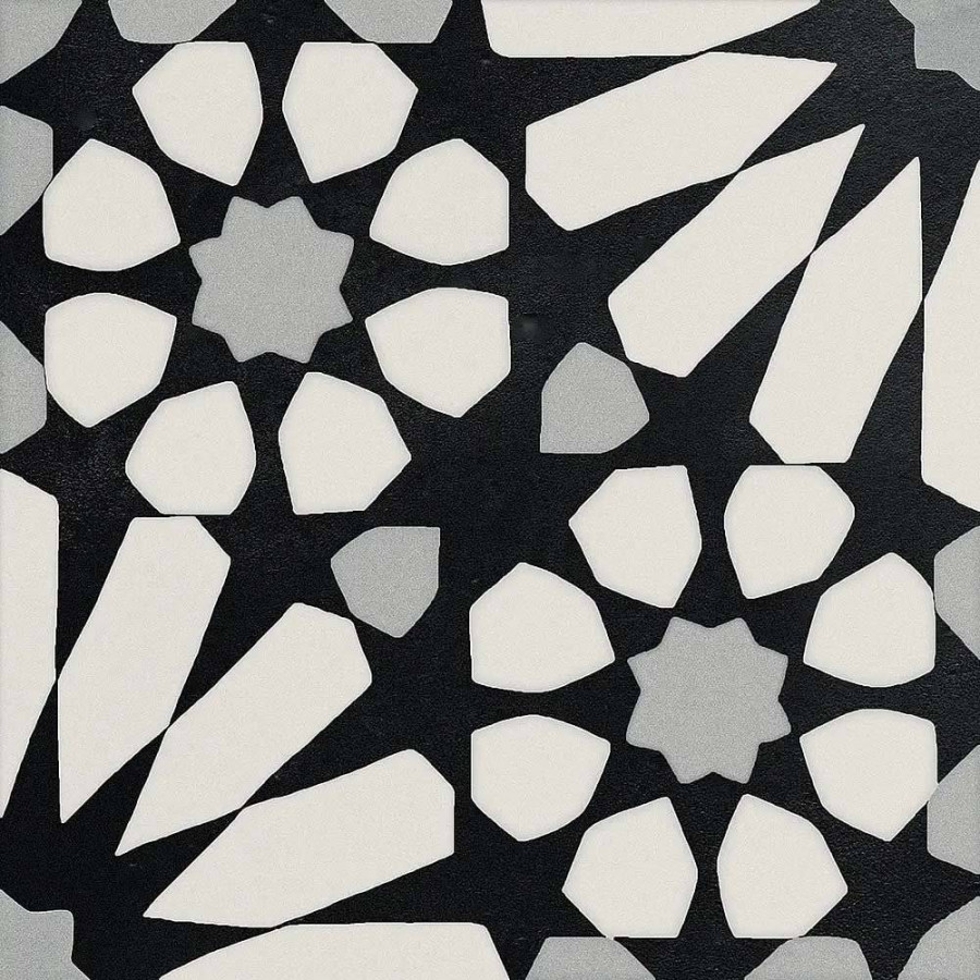 Керамогранит 20x20 10мм Deco Anthology 089D1B2 Etnic B B&W Nat матовая черный Elios