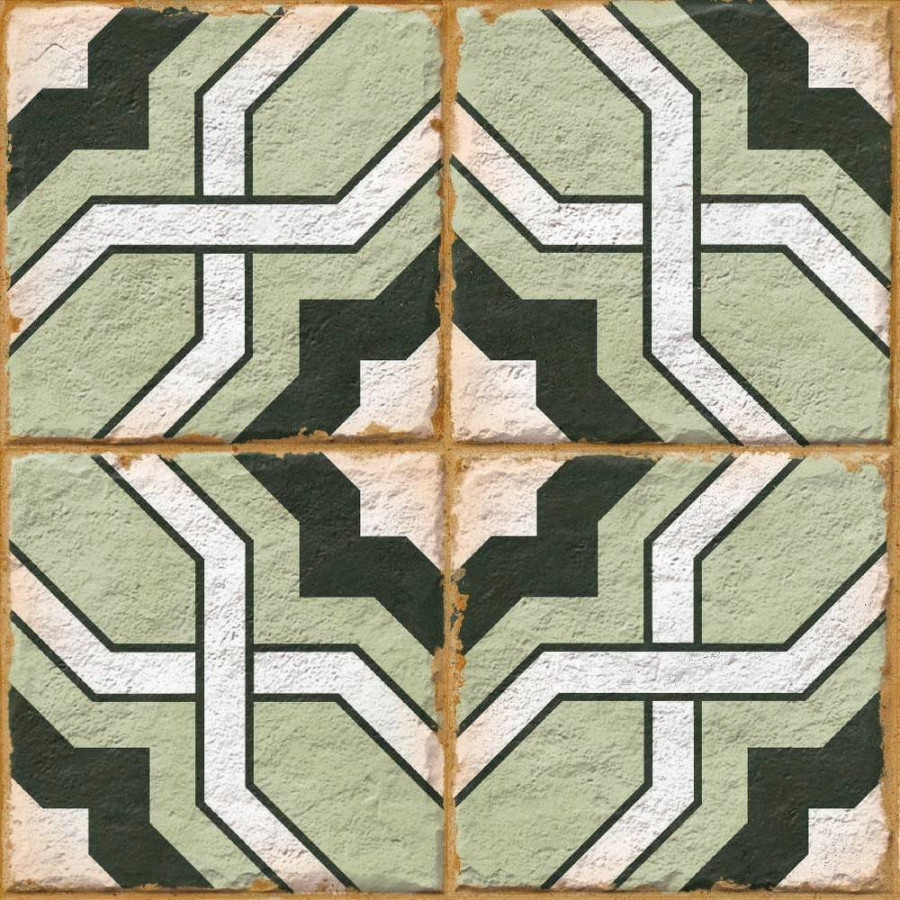 Керамогранит 20x20 8мм Pattern ENPTR6010MT2020 Morocco Green матовая многоцветный Ennface