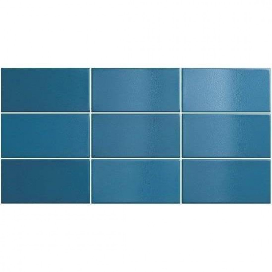 Керамическая плитка 15x8 8мм Crackle 25035 Ocean Blue глянцевая синий Equipe