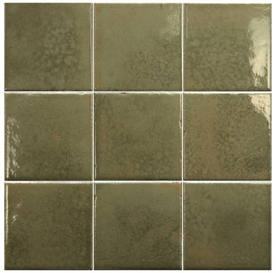 Керамогранит 10x10 8мм Bohemian 32335 Bronze Green глянцевая зеленый Equipe