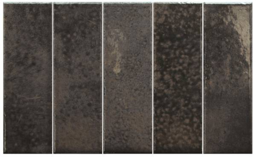 Керамогранит 19x6 7.5мм Bohemian 32343 Charcoal глянцевая черный Equipe