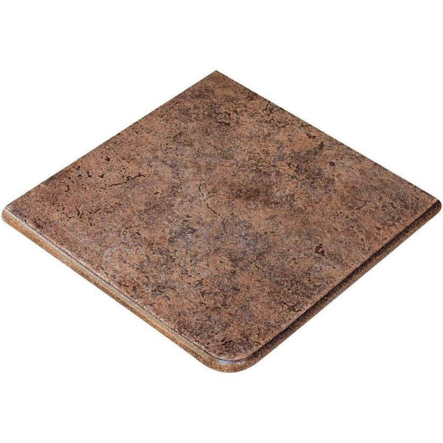 Ступень клинкерная плитка 34x33 10мм Metalica Cartabon Fior. Purple матовая коричневый Exagres