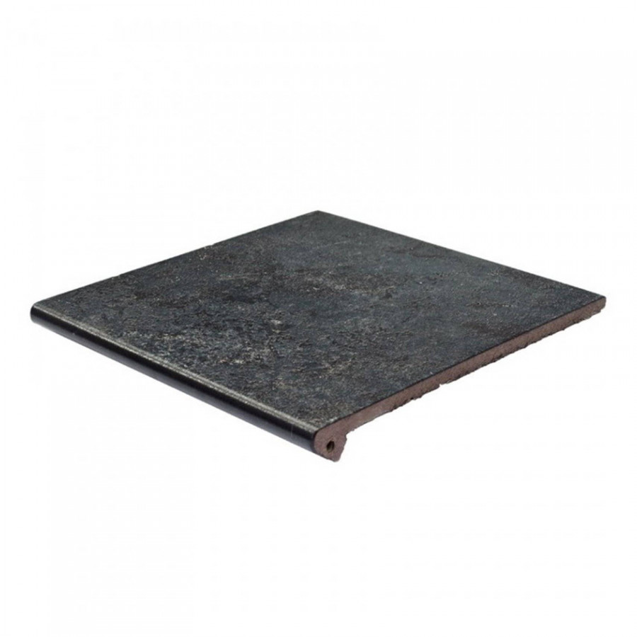 Ступень клинкерная плитка 33x33 10мм Metalica Peld. Basalt матовая серый Exagres