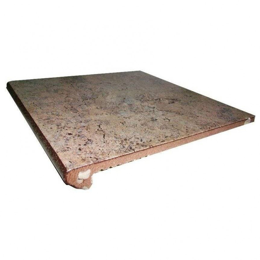 Ступень клинкерная плитка 33x33 10мм Metalica Peld. Purple матовая коричневый Exagres