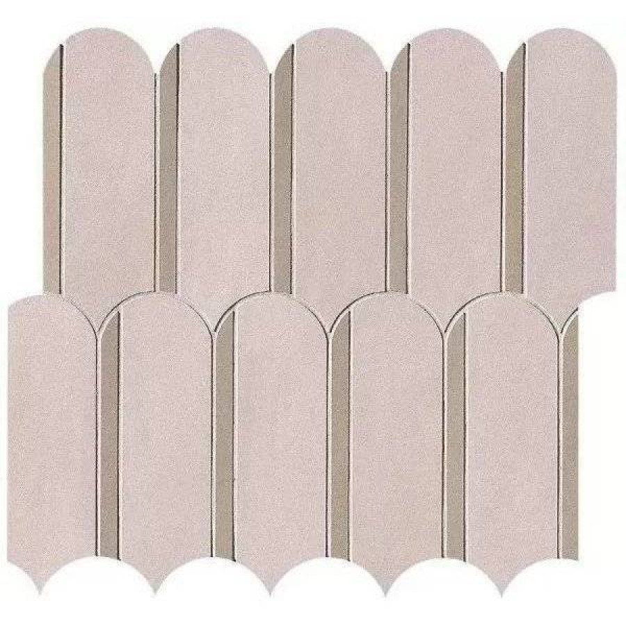 Мозаика 31x28 8.5мм Milano Mood fQKU Cipria & Biscotto Archs Mos. матовая бежевый FAP Ceramiche