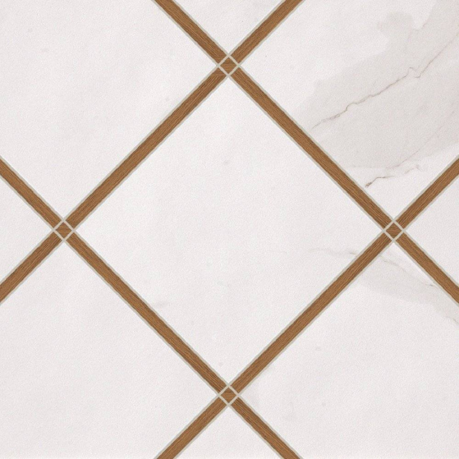 Декор 60x60 9мм Roma fLZI Incroci Calacatta Avana Lux глянцевая белый FAP Ceramiche