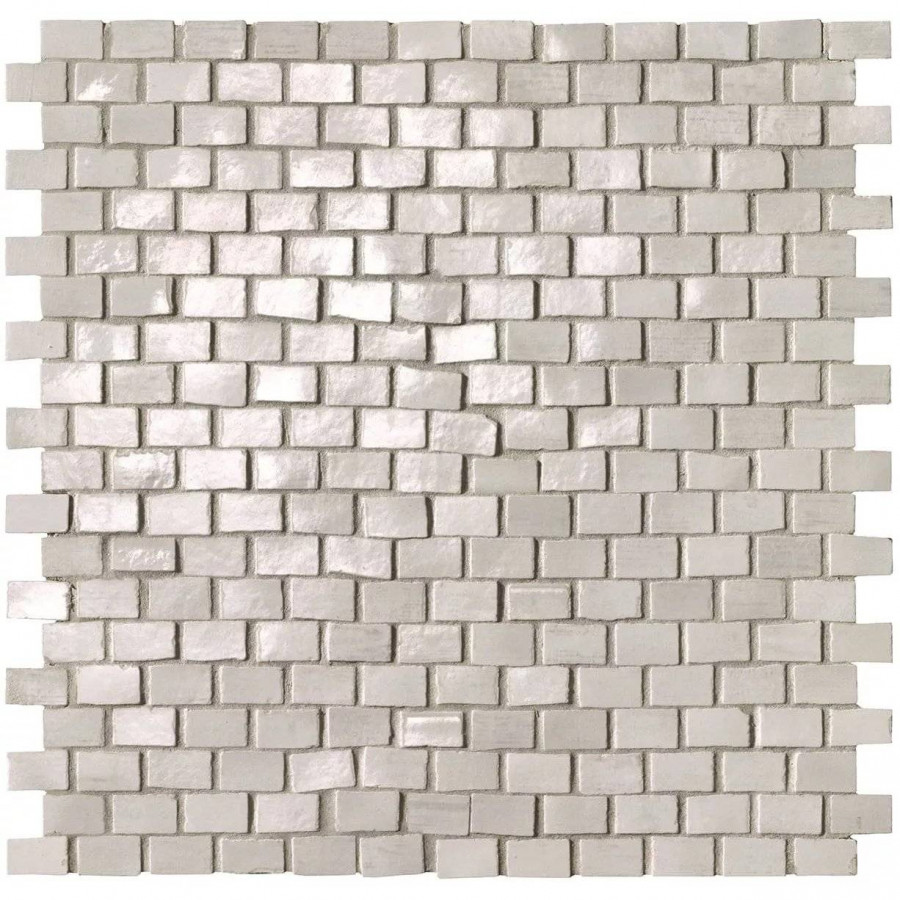 Мозаика 30x30 8.5мм Brickell fNWR White Brick Mos. Gloss глянцевая белый FAP Ceramiche