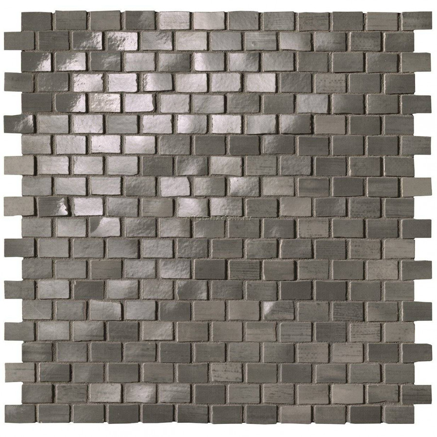 Мозаика 30x30 8.5мм Brickell fNWQ Grey Brick Mos. Gloss глянцевая серый FAP Ceramiche