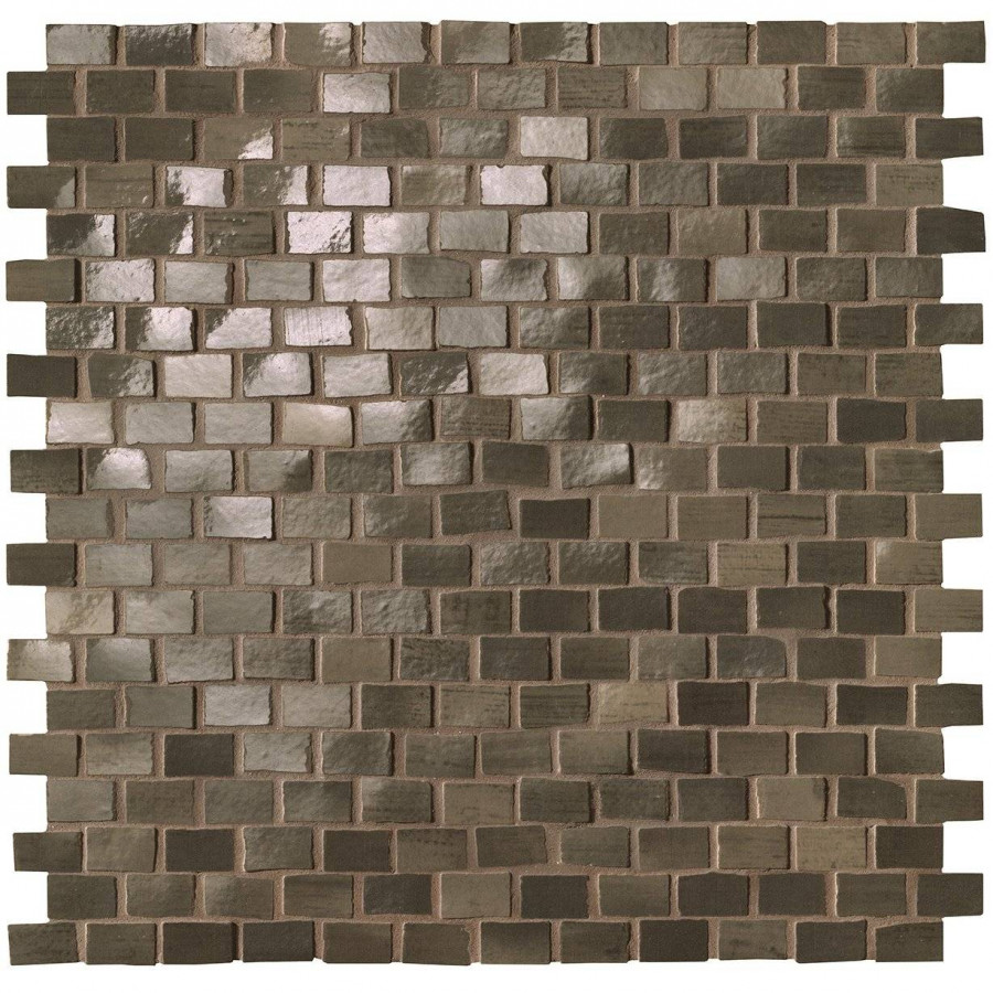 Мозаика 30x30 8.5мм Brickell fNWP Brown Brick Gloss глянцевая коричневый FAP Ceramiche