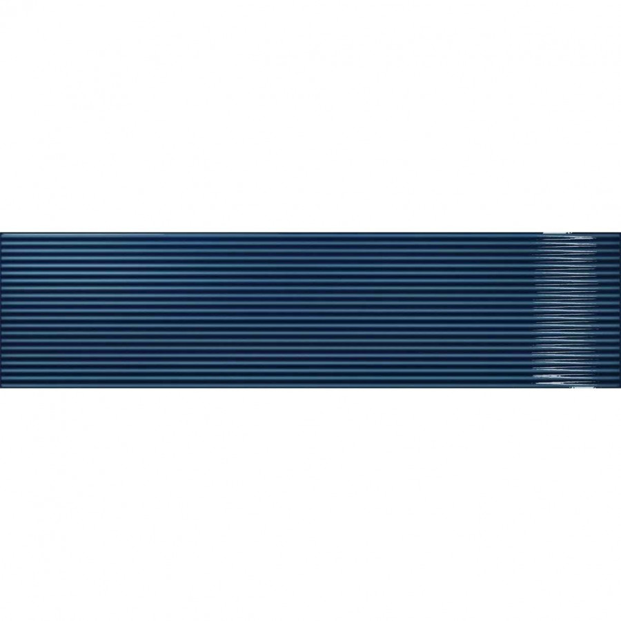 Керамическая плитка 26x7 9мм Stripes 8436552229576 Cobalto Crackle глянцевая синий Amadis