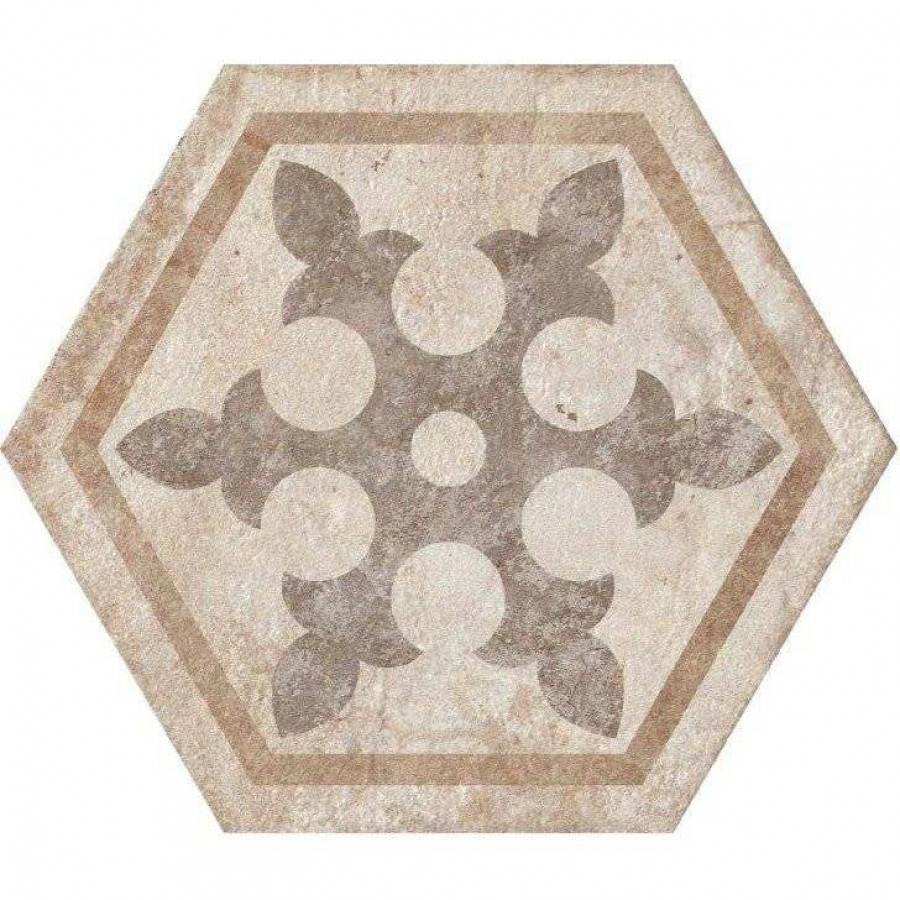 Декор 40x35 9мм Heritage HET1EX Deco Exagon Texture 1 Nat матовая бежевый Fioranese