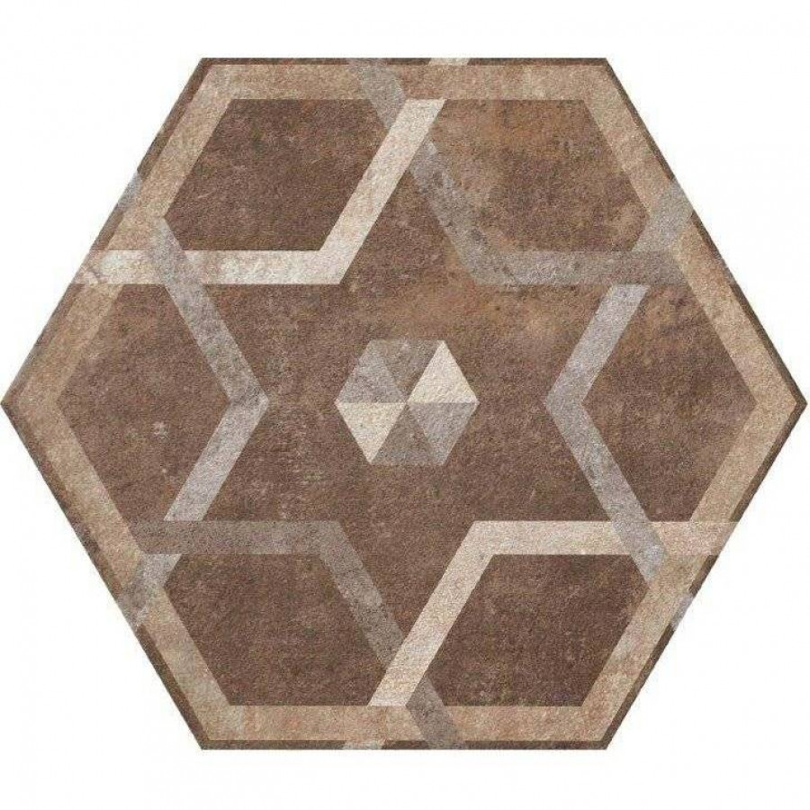 Декор 40x35 9мм Heritage HET5EX Deco Exagon Texture 5 Nat матовая коричневый Fioranese