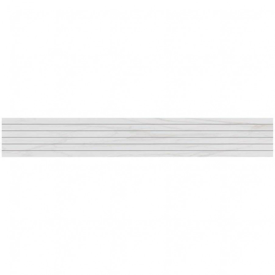 Декор 120x19 10мм Supreme 39051 FalseMosaic/SM02_NS/19x120x10/Trail Фальшмозаика неполированный матовая белый Ametis by Estima