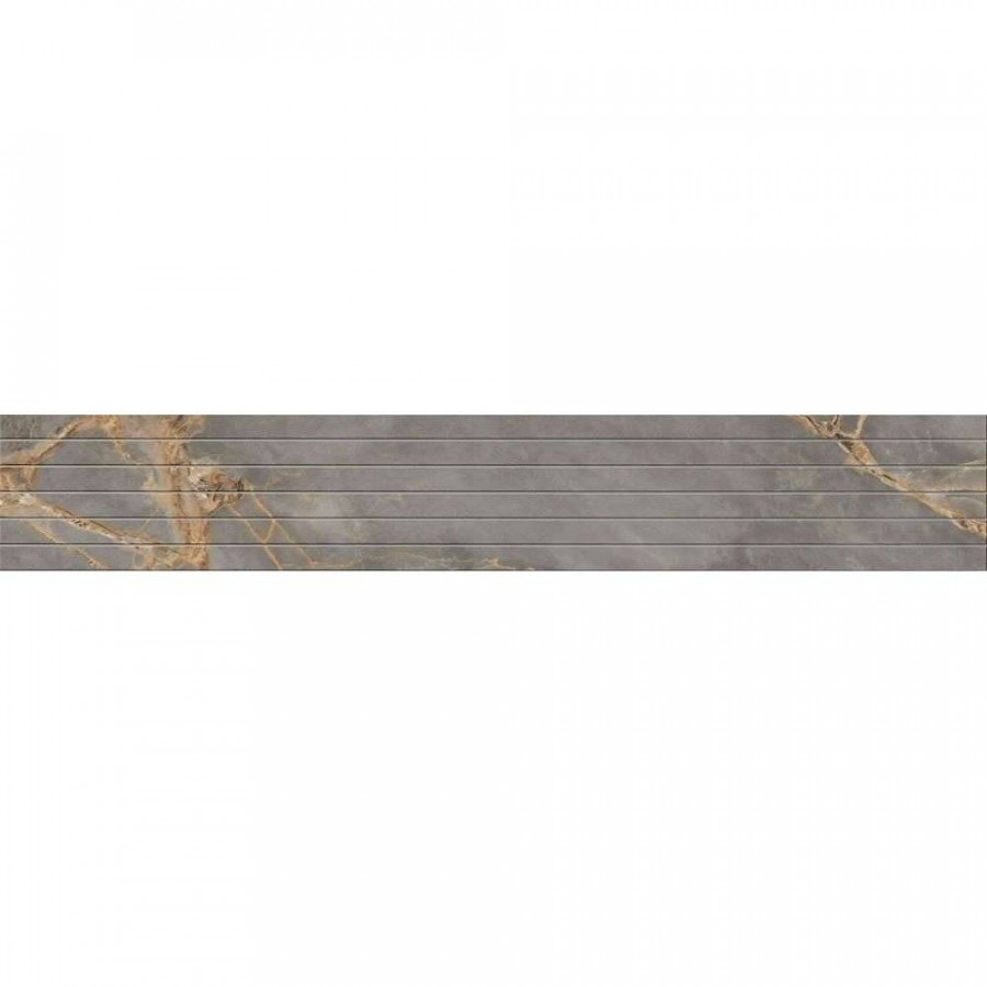 Декор 120x19 10мм Intense 70640 FalseMosaic/IN01_PS/19x120x10/Trail Trail Фальшмозаика Полир. глянцевая серый Ametis by Estima