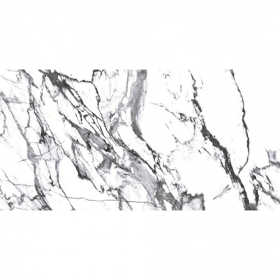 Керамогранит 150x75 11мм Oikos Black полированная белый Geotiles