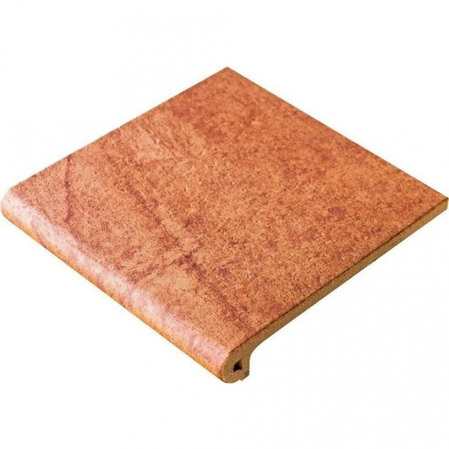 Ступень клинкерная плитка 33x33 10мм Jasper Фронтальная Peldano 24-33 Marron матовая бежевый Gres de Aragon