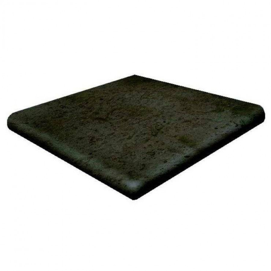 Ступень клинкерная плитка 33x33 10мм Orion Rounded Stair-Tread Corner Antracita матовая черный Gres de Aragon