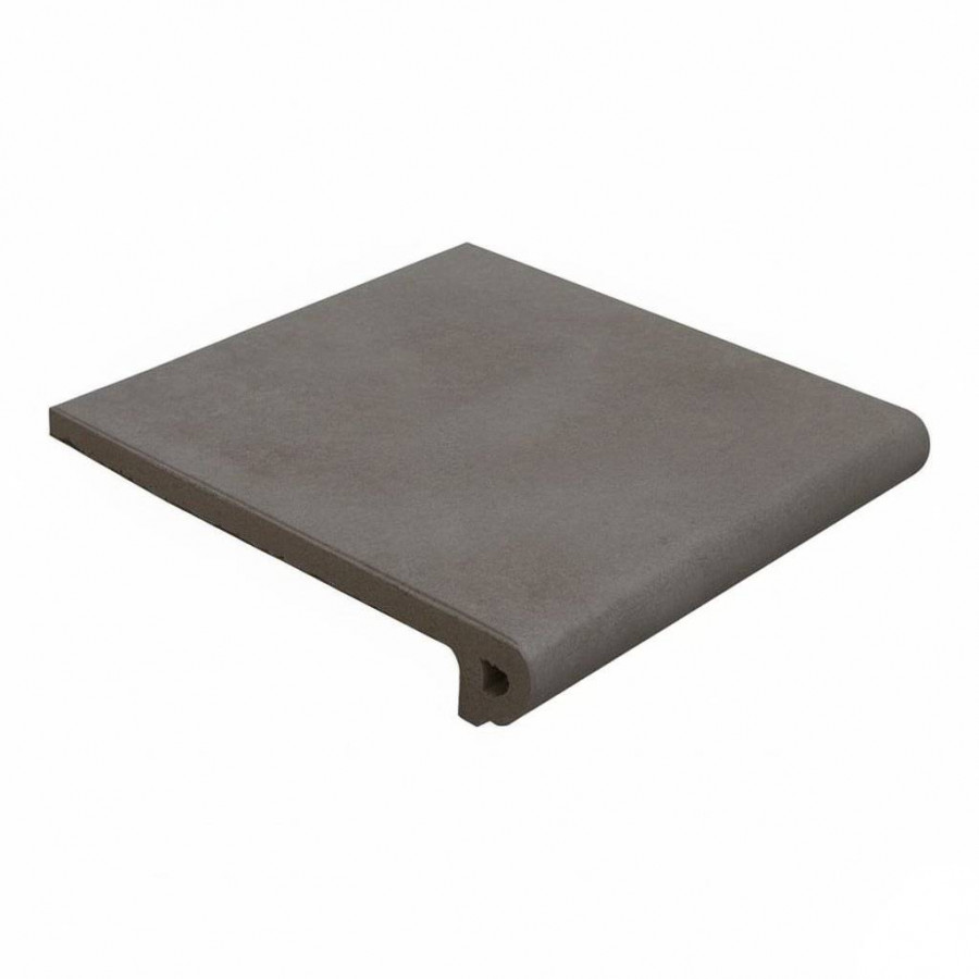 Ступень клинкерная плитка 33x33 18мм Capri 905087 Carbon Peldano Redondo матовая серый Gres de Aragon