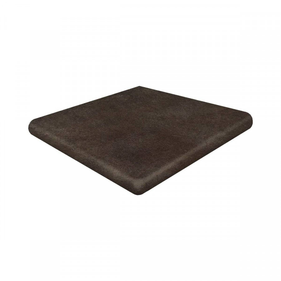 Ступень клинкерная плитка 33x33 18мм Capri Esquina Redonda Chocolate Угловая матовая коричневый Gres de Aragon