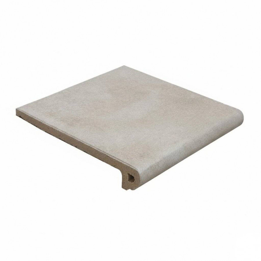 Ступень клинкерная плитка 33x33 18мм Capri 905085 Hueso Peldano Redondo матовая серый Gres de Aragon