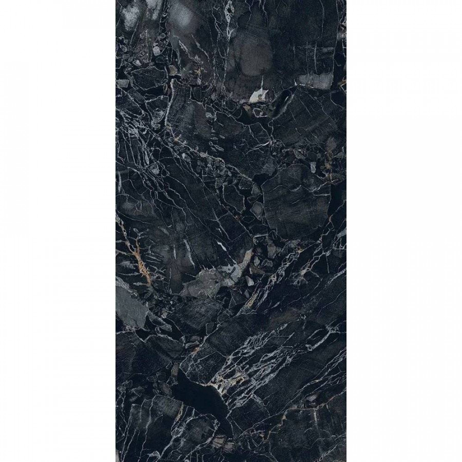 Керамогранит 120x60 9мм Black Forest Sugar Carving Dark лаппатированная черный Gresant