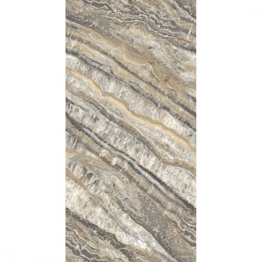 Керамогранит 120x60 9мм Hazy Nero Infinia High Glossy глянцевая бежевый Gresant