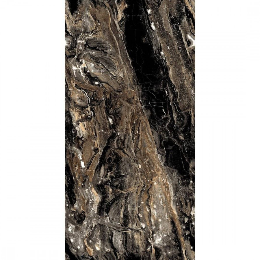 Керамогранит 120x60 9мм Inari Dark Infinia Hight Glossy глянцевая черный Gresant