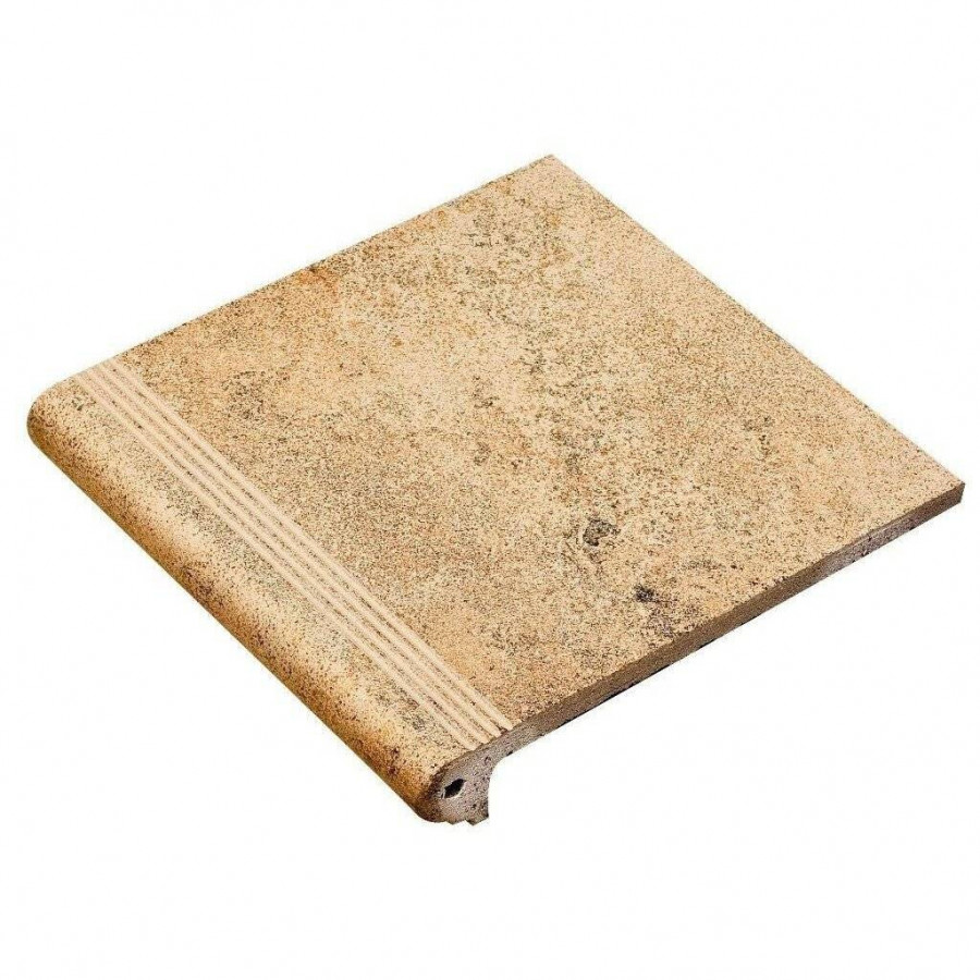 Ступень клинкерная плитка 33x31 10мм Tambora Peldano Fiorentino Asper матовая бежевый Gresmanc