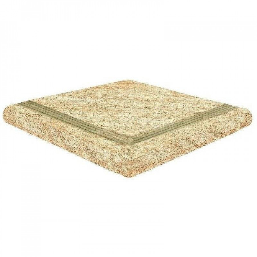 Ступень клинкерная плитка 33x33 5.4мм Sahara Esquina Florentino Угловая матовая бежевый Gresmanc