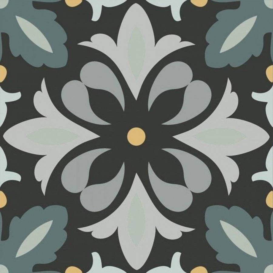 Керамогранит 15x15 9мм Dahlia Daisy Night матовая черный Ape Ceramica