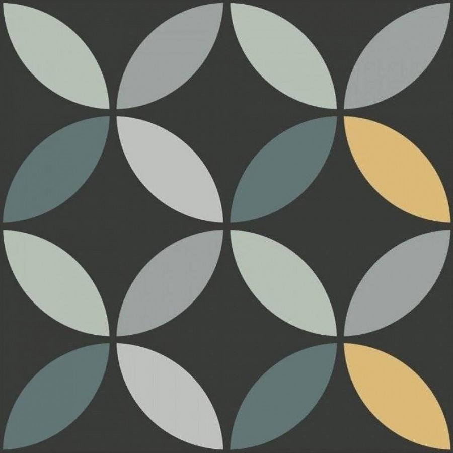 Керамогранит 15x15 9мм Dahlia Pansy Night матовая черный Ape Ceramica