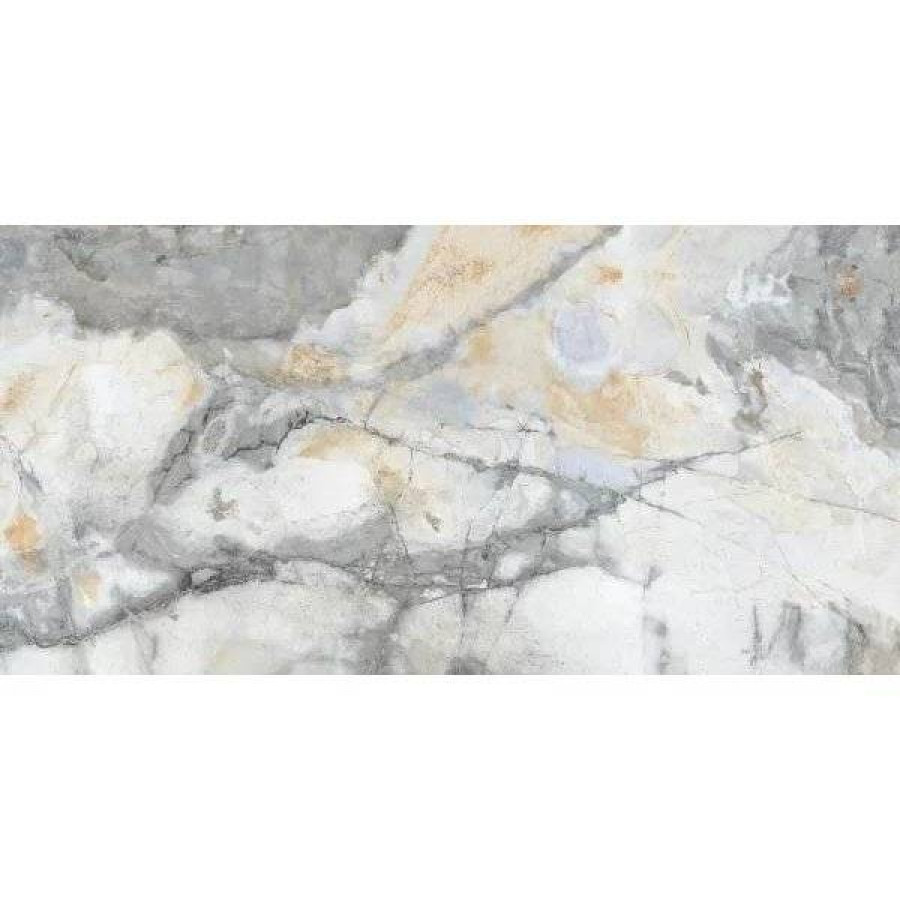 Керамогранит 120x60 10мм E-13118 Titan Grafito Polished полированная серый Italica