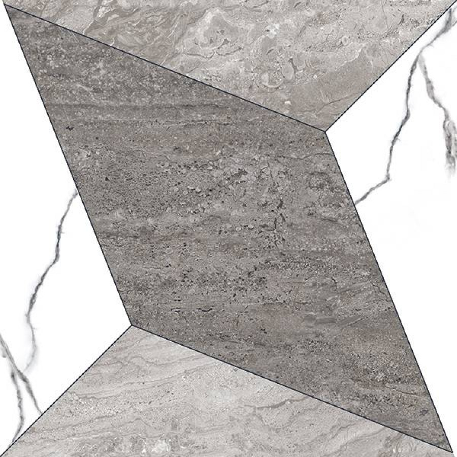 Керамогранит 60x60 9мм ITL70792 Rogger Gris Polished полированная белый Italica