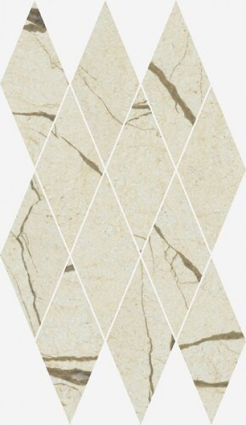Мозаика Мозаика 48x28 9мм Charme Deluxe Cream River Mosaico Diamond Крим Ривер Даймонд 620110000115 бежевый камень, мрамор Италон Италон