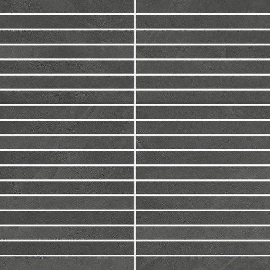 Мозаика 30x30 9мм Continuum 610110001028 Petrol Mosaico Strip матовая черный Italon