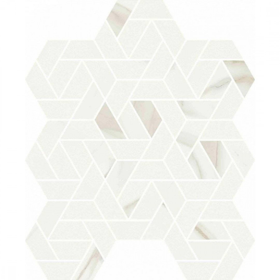 Мозаика 35x29 9мм Метрополис 620110000152 Калакатта Голд Айкон матовая белый Italon