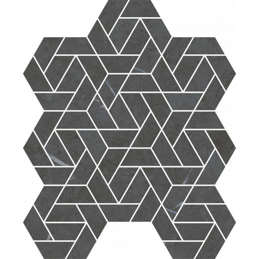 Мозаика 35x29 9мм Метрополис 620110000158 Империал Блэк Айкон матовая черный Italon