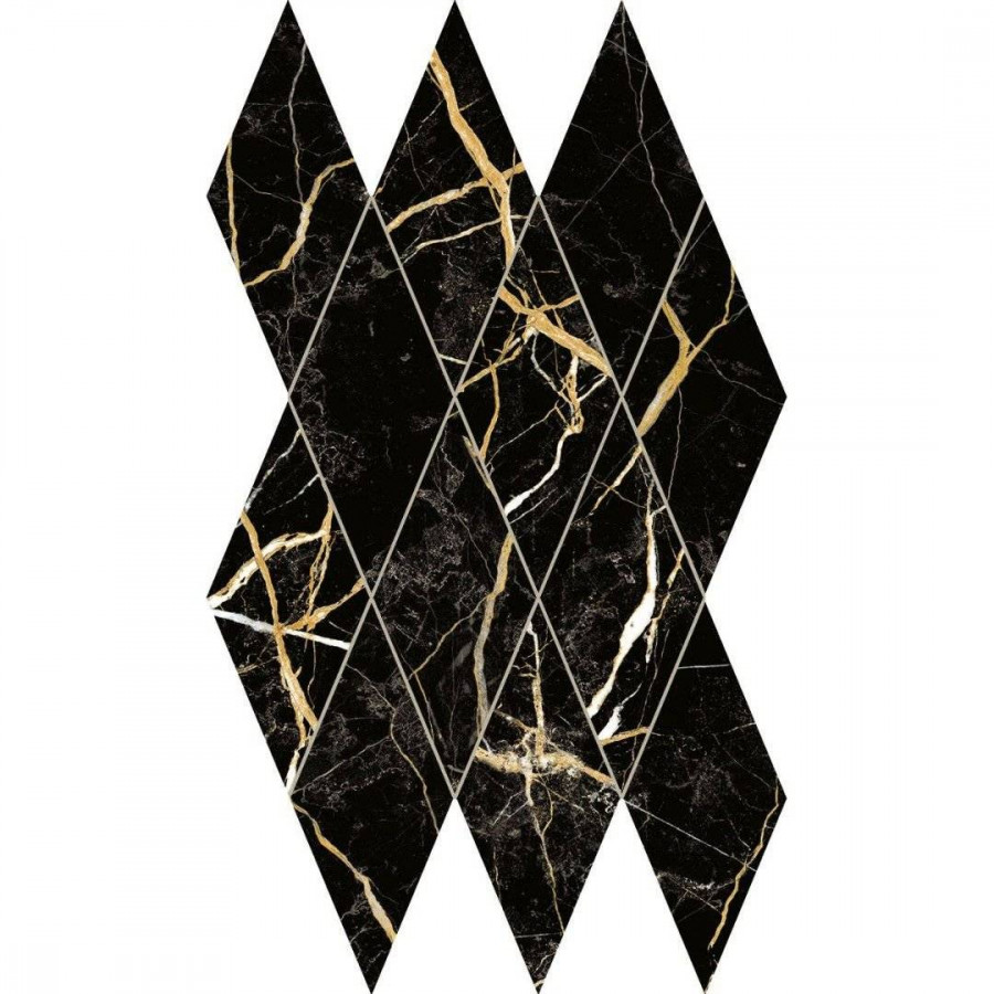 Мозаика 48x28 10мм Шарм Экстра 620110000081 Лоран Даймонд Люкс глянцевая черный Italon