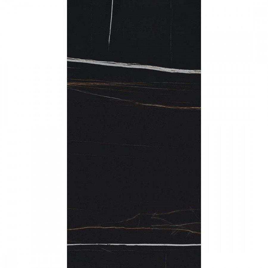 Керамогранит 160x80 8мм Шарм Делюкс 610015000505 Сахара Нуар Люкс глянцевая черный Italon