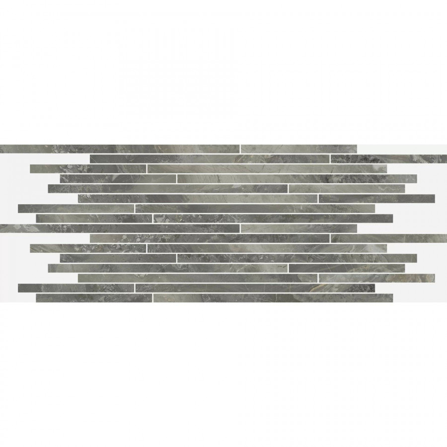 Мозаика 75x26 9мм Шарм Делюкс 610110000645 Оробико Стрип Люкс полированная серый Italon