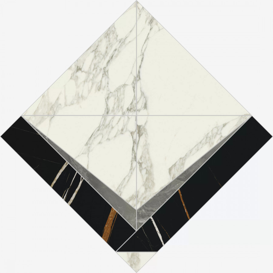 Декор 56x56 9мм Шарм Делюкс 620120000075 Арабескато Уайт Интарсио Люкс полированная бежевый Italon