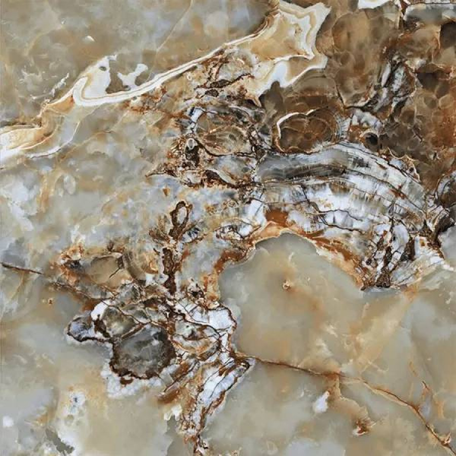 Керамогранит 60x60 9мм Agyaro Verde HG Sugar полированная коричневый ITC