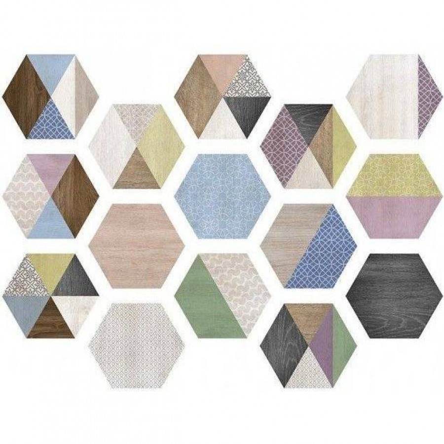 Керамогранит 27x23 8мм Art Deco Hexa матовая синий ITT Ceramic