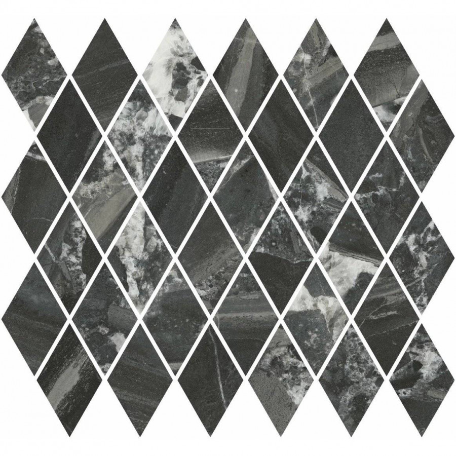 Мозаика 38x35 10мм Риальто T054/48007 Мозаичный Черный Глянцевый глянцевая черный Kerama Marazzi