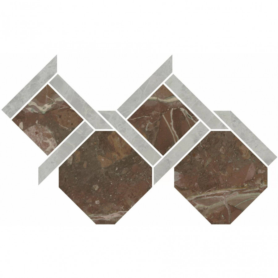 Декор 48x30 9мм Риальто ID165 1 Наборный Лаппатированный лаппатированная бордовый Kerama Marazzi