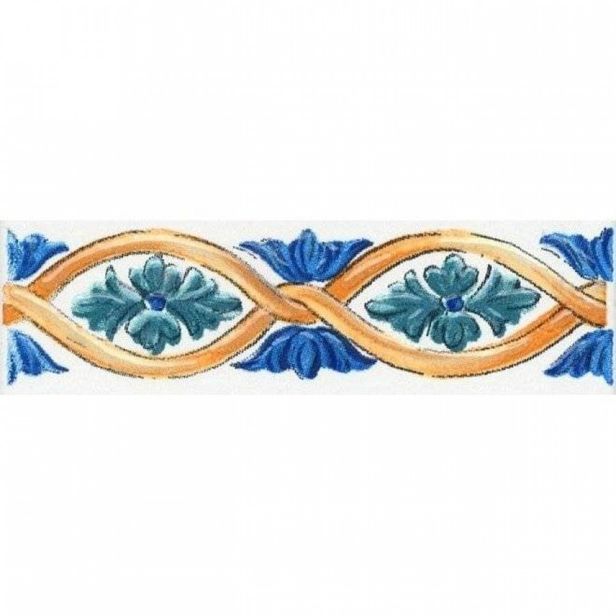 Бордюр 20x6 9мм Капри STG/A460/5232 Майолика глянцевая белый Kerama Marazzi