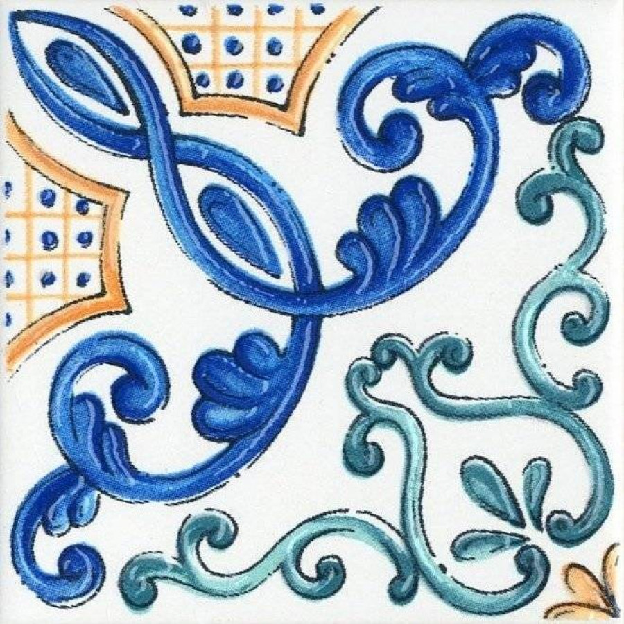 Декор 20x20 9мм Капри STG/A454/5232 Майолика глянцевая белый Kerama Marazzi