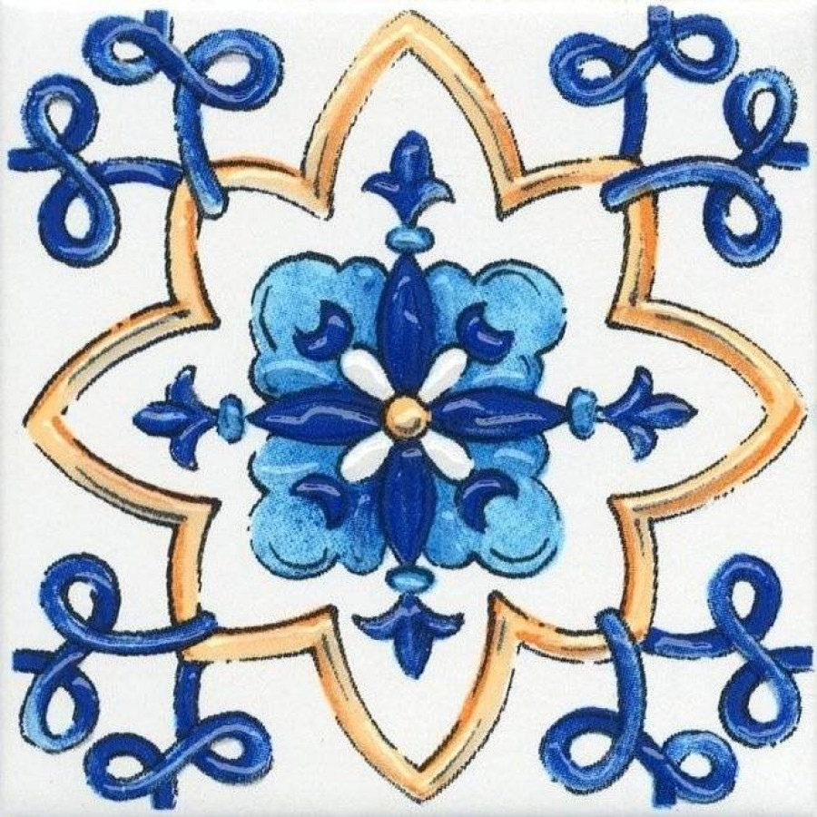 Декор 20x20 9мм Капри STG/A452/5232 Майолика глянцевая белый Kerama Marazzi