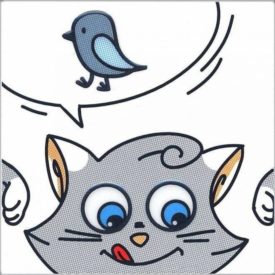 Декор 20x20 9мм Кошки-Мышки NT/A134/5009 Птичка глянцевая серый Kerama Marazzi